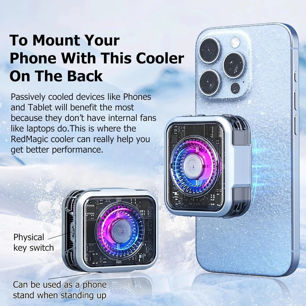 Magnetic Phone radiator 5 Pro with clamps, Phone radiator fan, Semiconductor radiator cooling 36W phone cooling fan