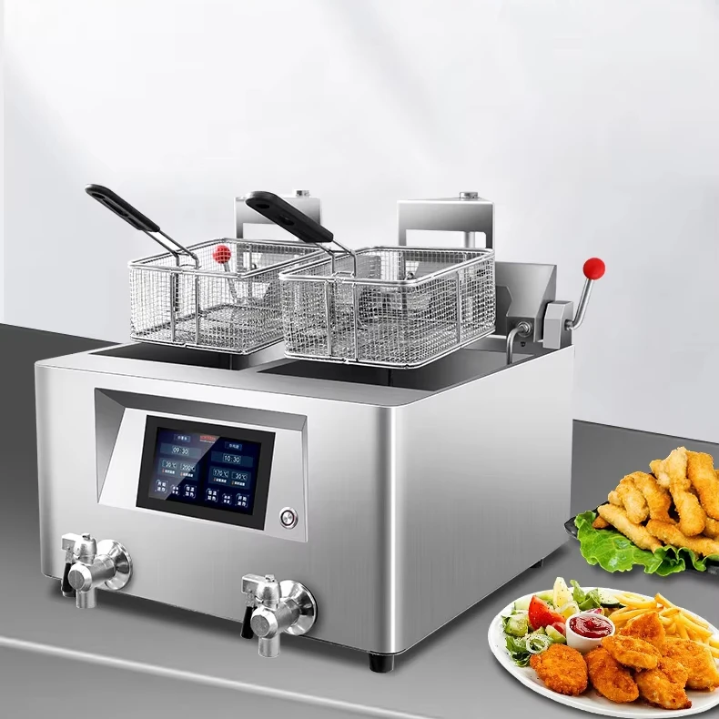 

Electric Double Baskets Deep Fryer With Timer House Use And Commercial Restaurant Kitchen Equipment