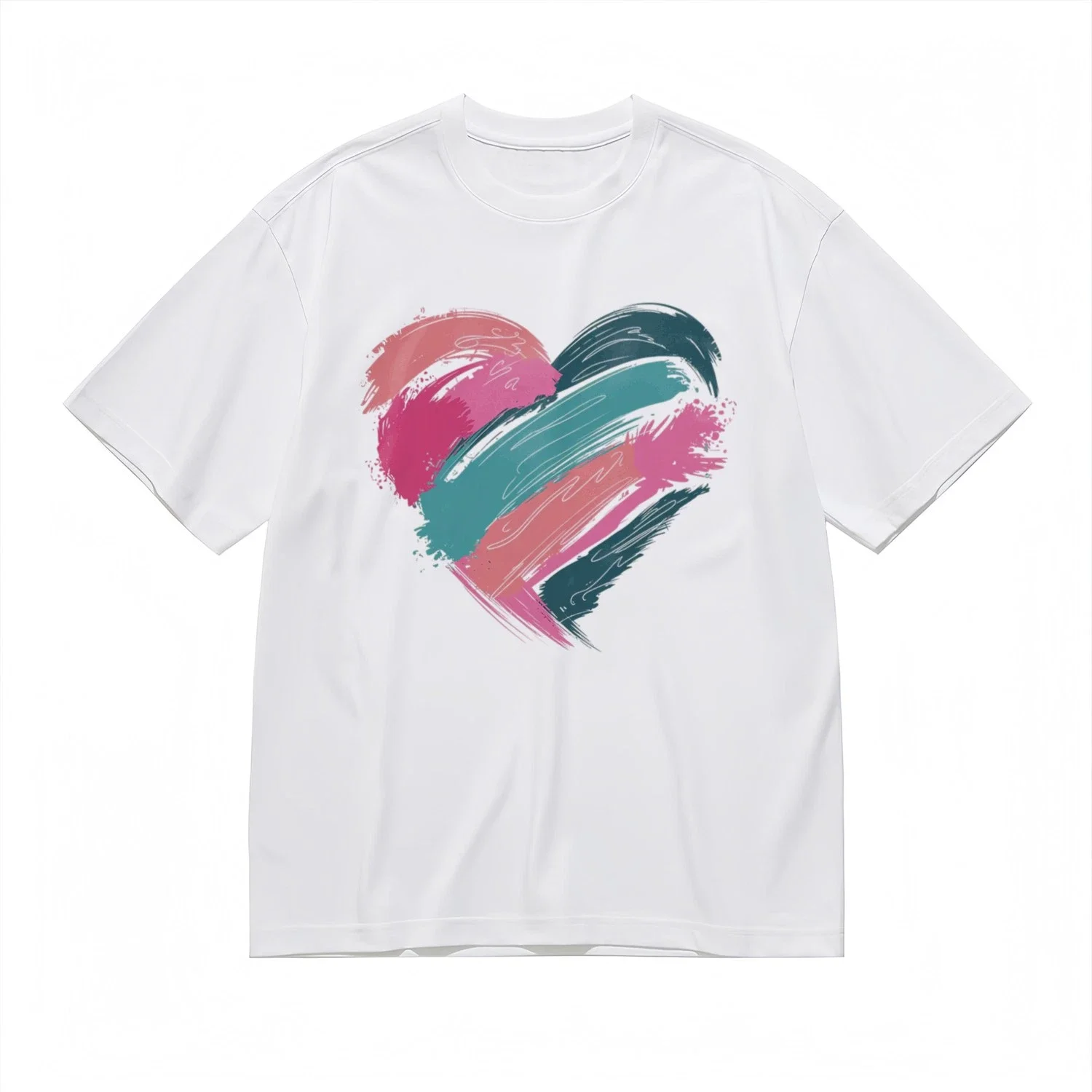 

Painted Love Graphic Printing Summer Luxury Brand Pure Cotton Men's and Women's T-shirt Short Sleeve Street Fashion Trend