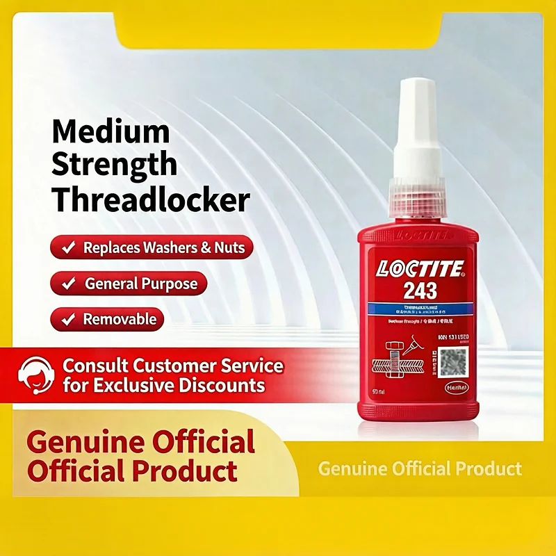 Absolutely Genuine Henkel Loctite Thread Locking Adhesive with Anti-Counterfeiting Qr Code, High Temperature Resistant Anaerobic Adhesive for Sealing and Fastening Metal, Universal Use