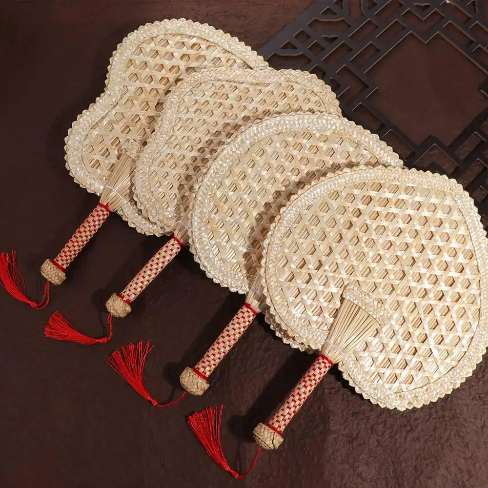 Artificial Round Pushan Chinese Style DIY Hand-Woven Old Home Decoration Cooling Fan Hand Fans Woven Fan