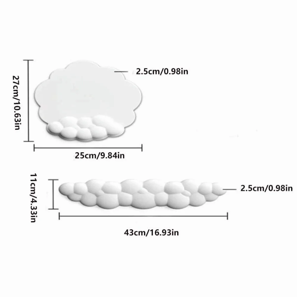 Alas Penyangga Pergelangan Tangan Keyboard Kulit PU Anti Aus, Bantalan Mouse Ergonomis Anti Selip, Alas Mouse Cloud Lembut Nyaman, Pelindung Sandaran Mouse