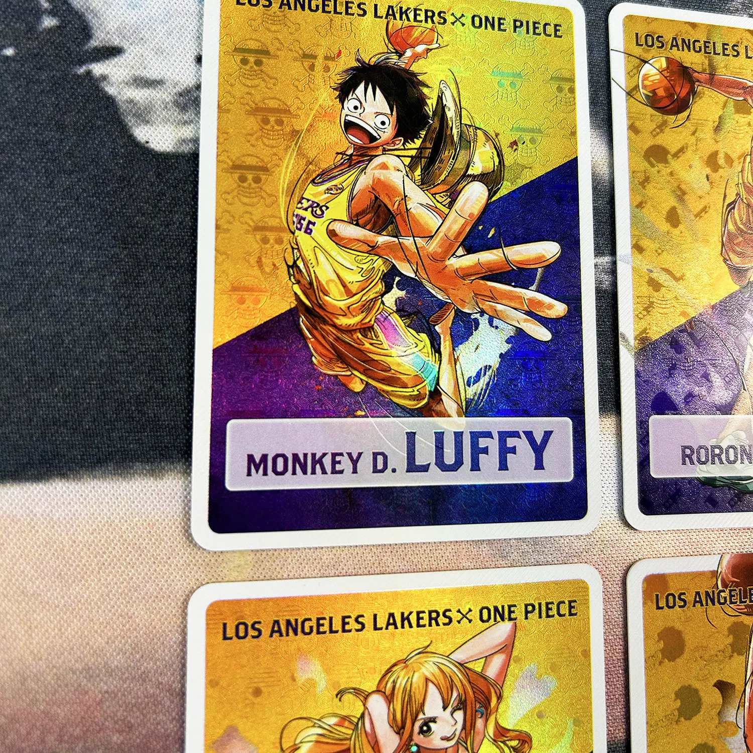 10Pcs/set Diy Self Made One Piece Luffy Joint Name Lakers Collection Card Refraction Color Flash Opcg Anime Cards Gift Toys