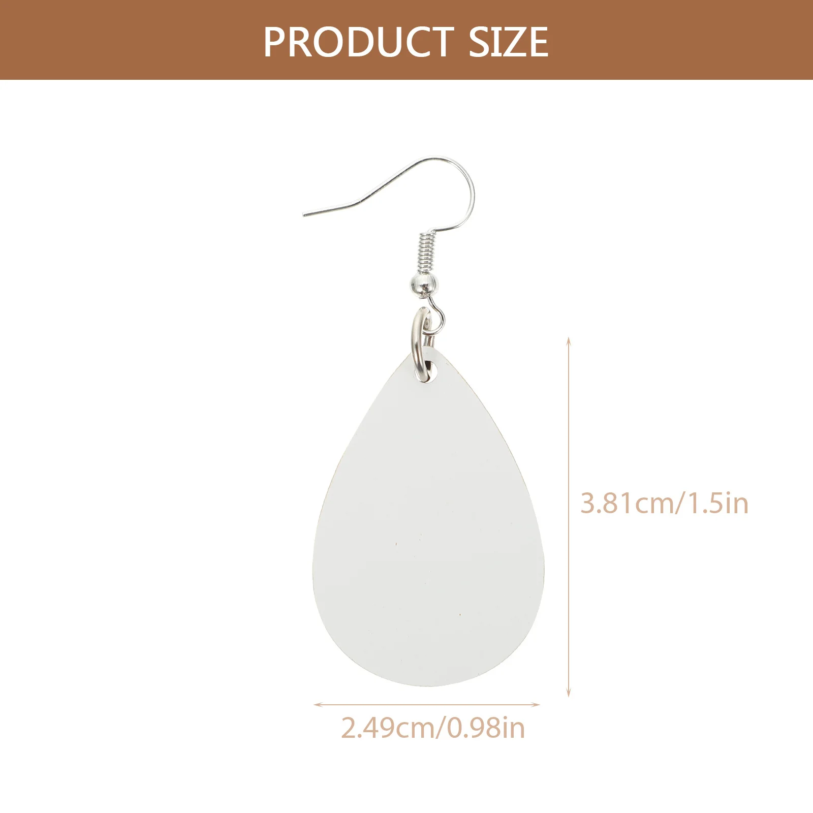 1Set DIY Sublimation Earrings Pendant Blank Smooth Surface Handmade Wooden Earring Blanks Sublimation Craft Supply for