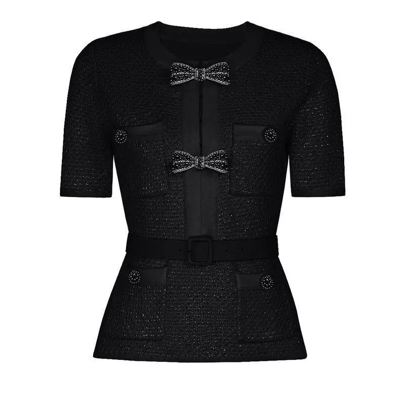 Black short sleeve top