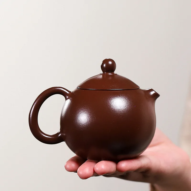 

Handmade Yixing Traditional Purple Clay Teapot Easy-to-Make Ball Hole Puffer Short Mouth Set 190cc