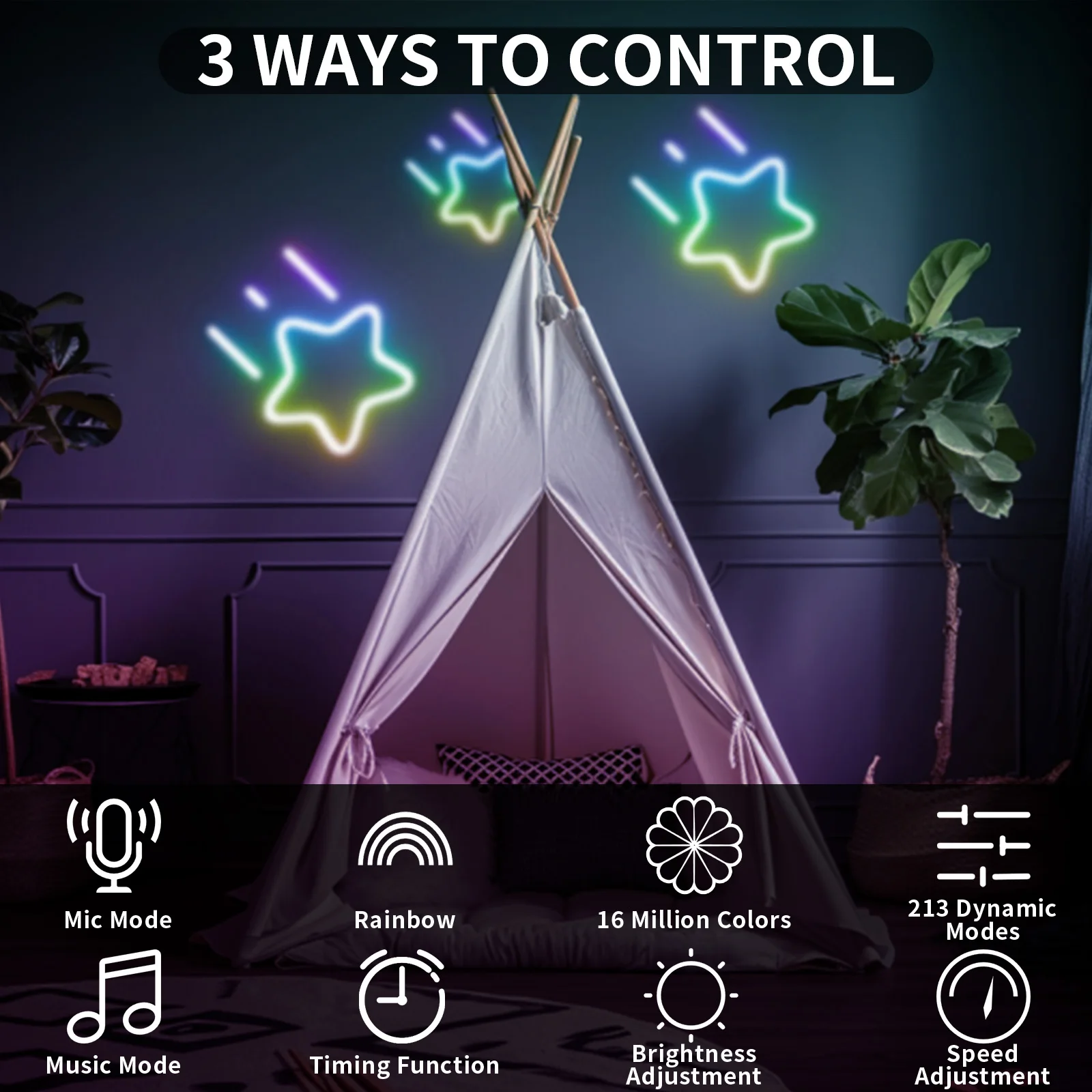 Lumières LED néon RGBIC, 8M 16M, 72 diodes/m, avec télécommande RF, Bluetooth, Flexible, étanche, synchronisation de la musique, Design de bricolage, lumières de décoration