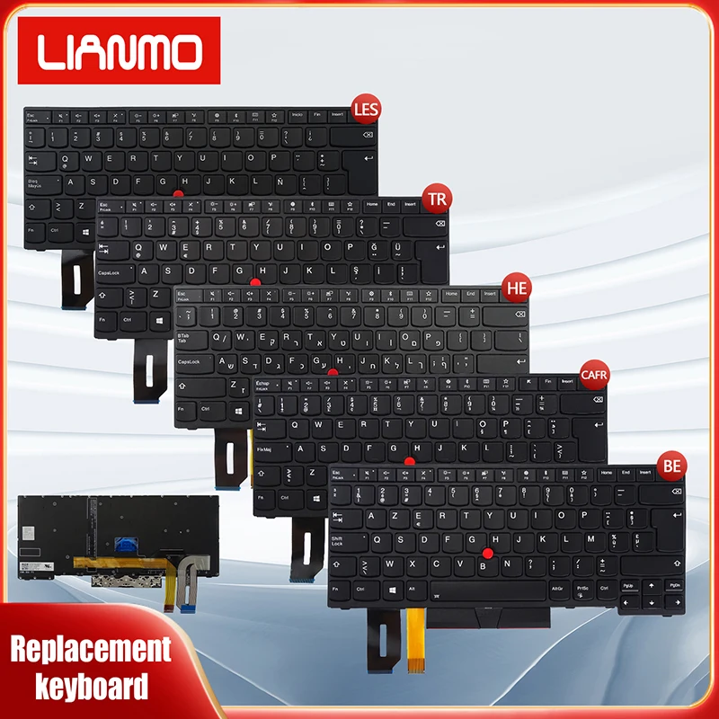 اللاتينية اسبانيا/العربية/العبرية/البلجيكية/التركية/الشمالية لوحة المفاتيح لينوفو E480 E485 T480S E490 E495 L380 L390 L490 T495 R480 490