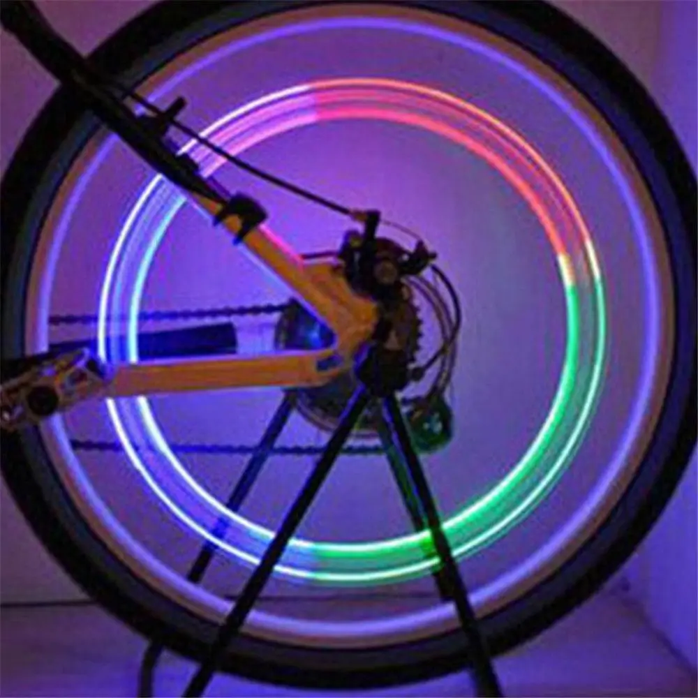 Luz de Flash LED, tapas de válvula de rueda de neumático de bicicleta, luz nocturna, decoración de bicicleta, luz LED, accesorios de bicicleta, lámpara de neumático