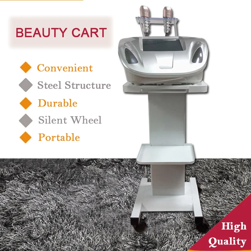 Ready Stock Modern Steel Facial Machine Beauty Instrument Salon Tray Rolling Cart Trolley Four Universal Wheels for Warehouse