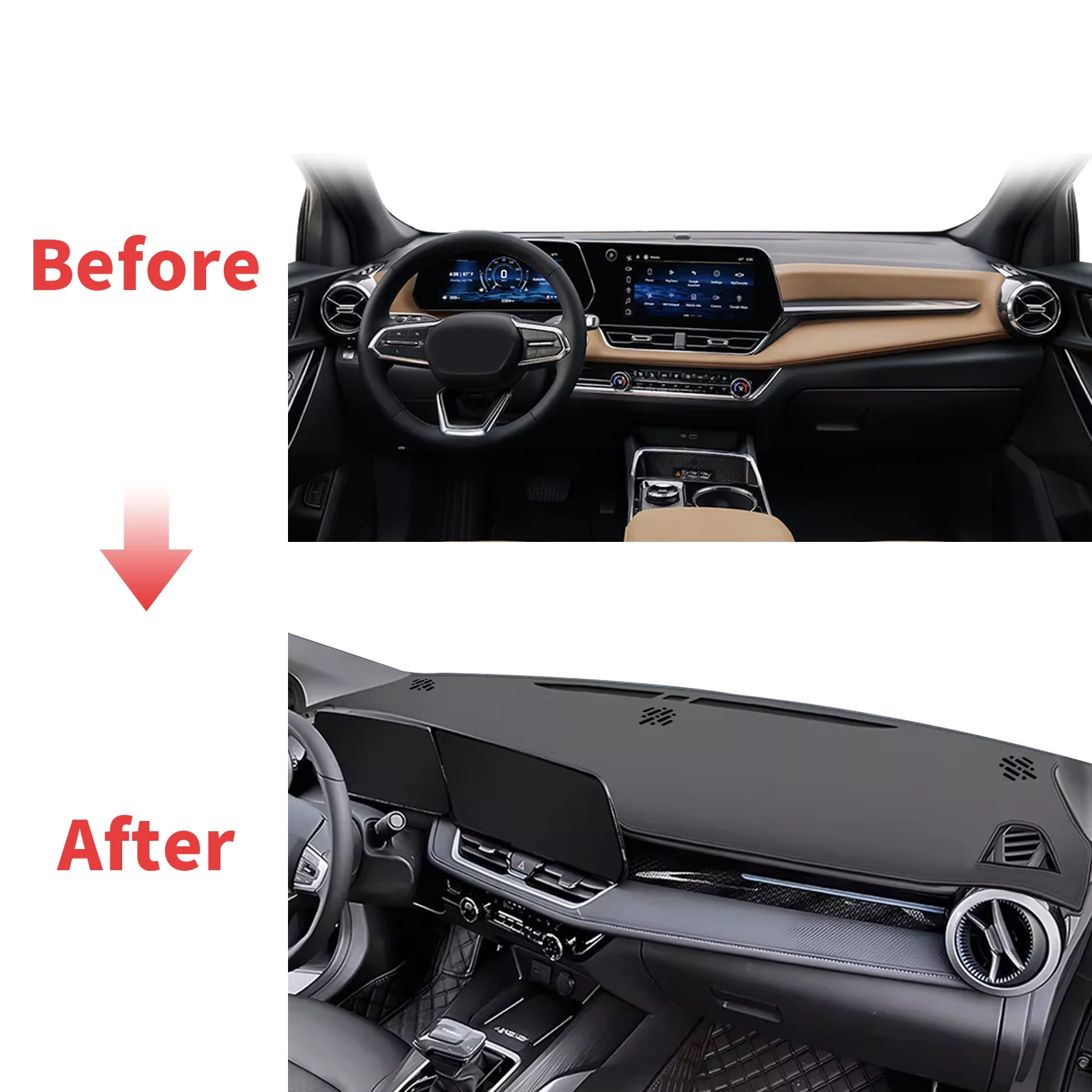 

fit for Chevrolet Equinox 2024-2027 Car Dashmat Dashboard Cover Pad Accessories DashMat Sunshade Protective Carpet Leather
