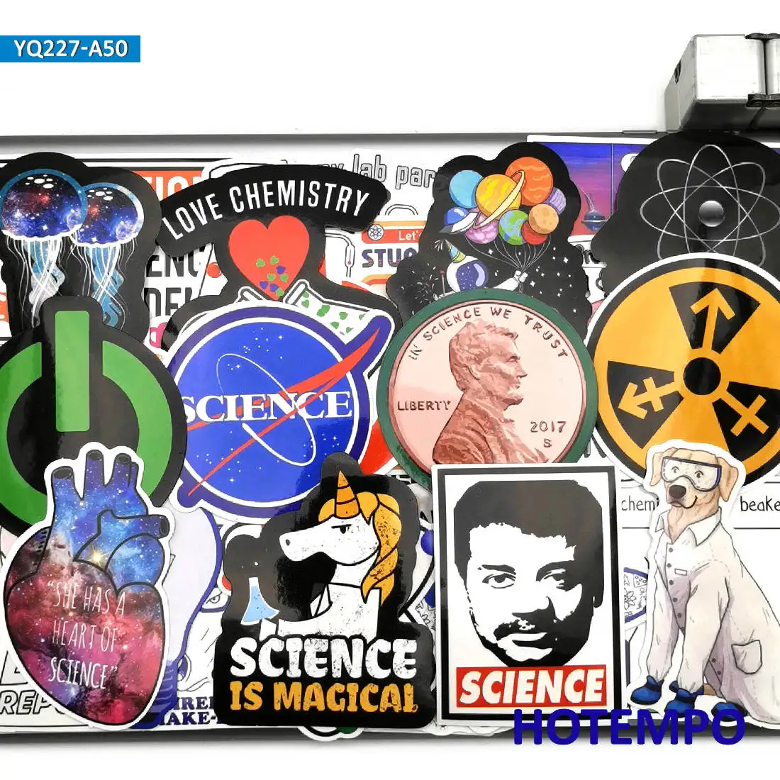 Pegatinas de laboratorio de ciencia química, elemento de símbolo de matemáticas, fórmula, teléfono, portátil, coche, papelería, pegatina de