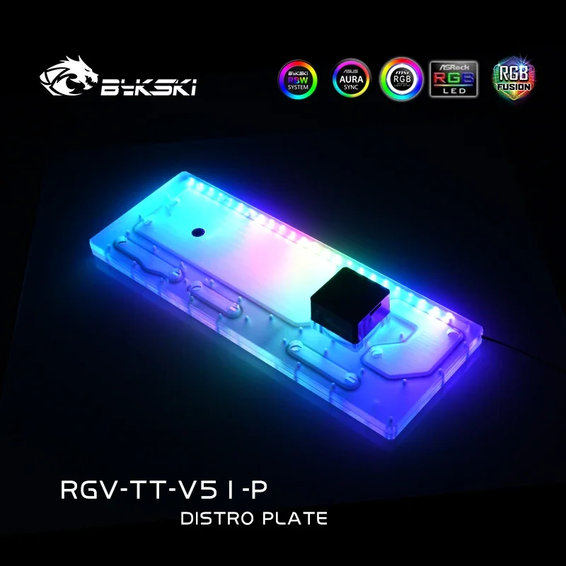 Bykski RGV-TT-V51-P,Distro Plate For TT View 51 Case,MOD PC Water Cooling Waterway Board Reservoir for Computer CPU GPU Cooler