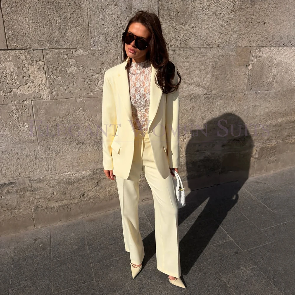 

Breathable Women's Suits Elegant One-Button Skinny Blazer Luxury Office Lady 2 Piece Jacket Pants Full Sets Female Clothing