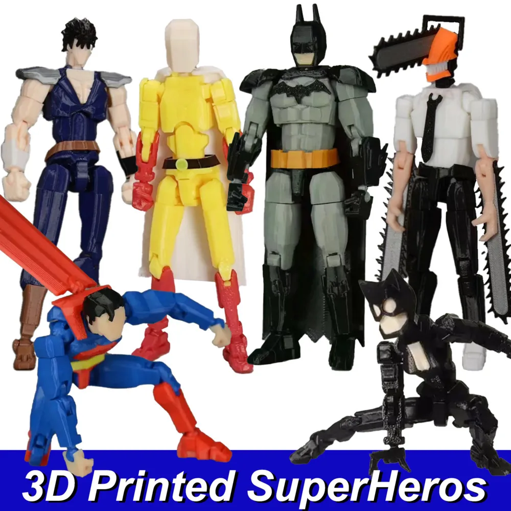 3D Printed Superheroes Anime Multi-Jointed Shapeshift Character Toys Action Figures Mannequin Model Soldiers Ornaments Gifts