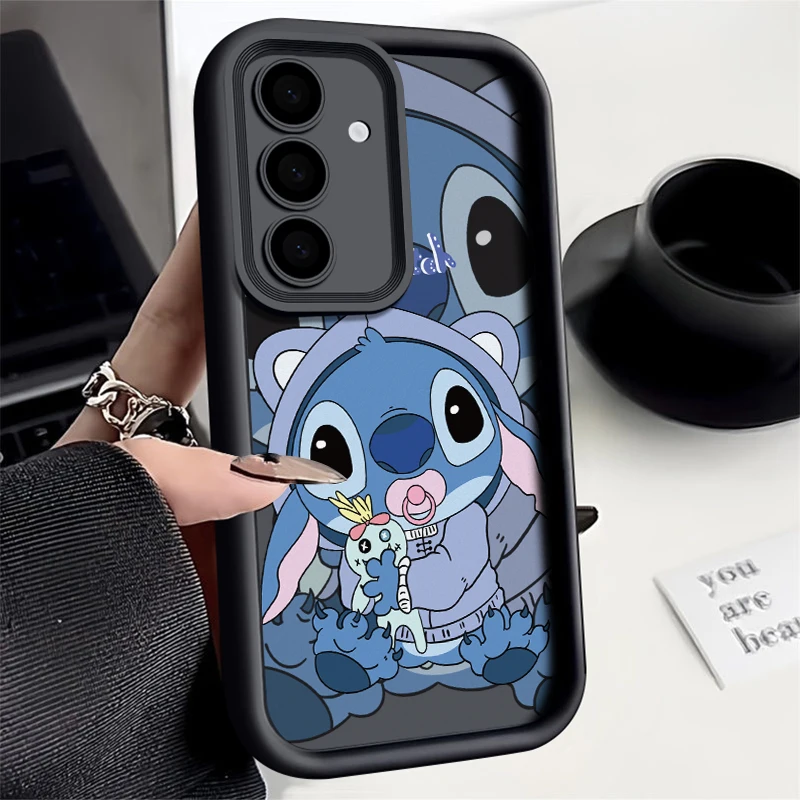 Disney Cute Stitch Angel Lucky Creative Couple Phone Case For Samsung A 14 15 S 21 22 23 24 25 35 52 53 54 5G Plus Y2K Cover