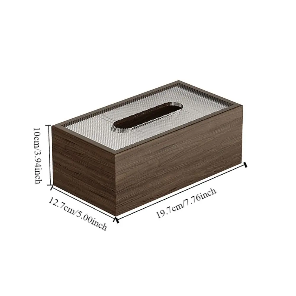 Decorative Boxes Elegant Walnut Wood Grain Tissue Box Rectangle Luxury Wood Draw Paper Box Perfect Rustic Napkin Holder Bathroom