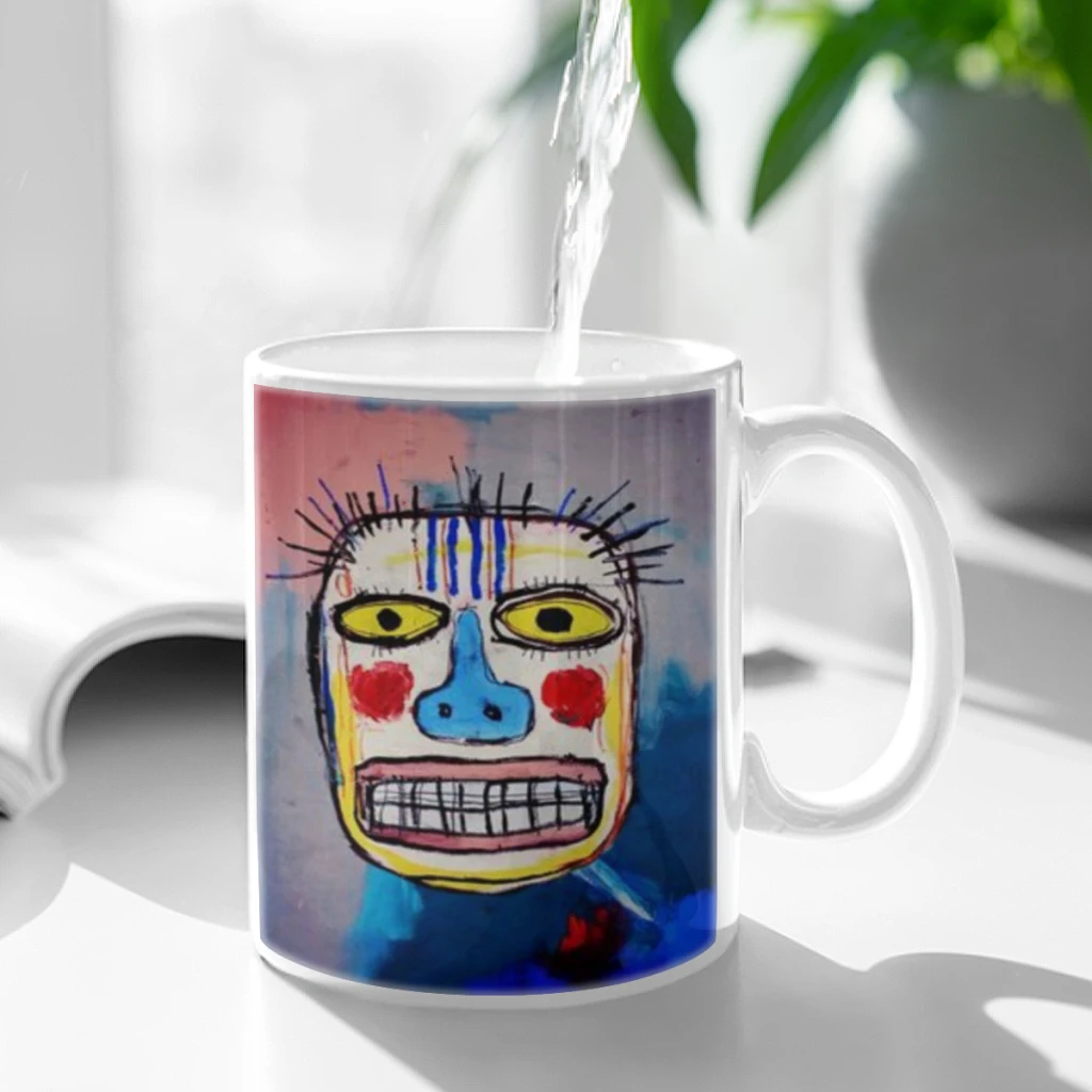 

J-Jean-M-Michel Graffiti Classic Anime Ceramic Mug Cute Coffee Tea Milk Stave Mugs And Cups with Handle Novelty Gifts