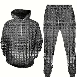 Shiny Gradient 3D Print New Autumn Men's Jogging Tracksuit Casual Hoodie And Pantsuit Unisexes Fashion Street Wear Creative Suit