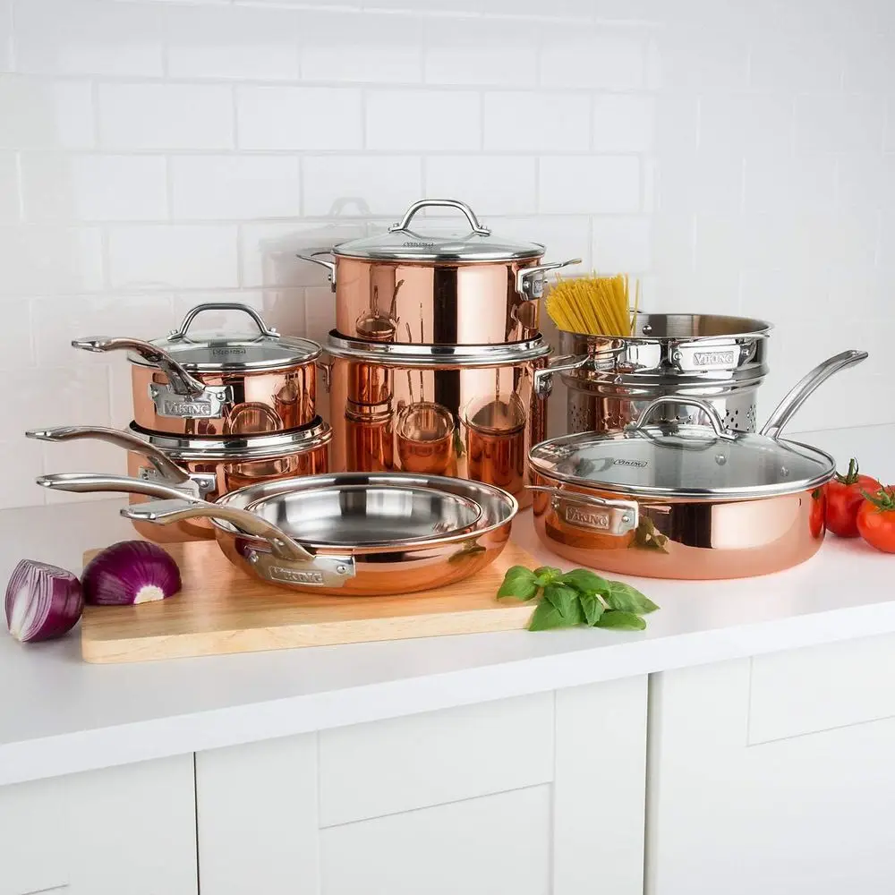 

13-Piece Tri-Ply Copper Cookware Set