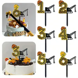 6PCS/3PCS Boy's Birthday Cake topper Acrylic Cupcake topper For Children's Birthday Party Cake Decoration