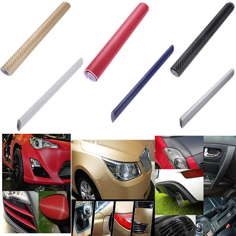 

30X127Cm 3D Carbon Self-Adhesive Waterproof Car Sticker For Auto Vehicle Diy Decor Car Wrap Film Carbon Fiber Wrap