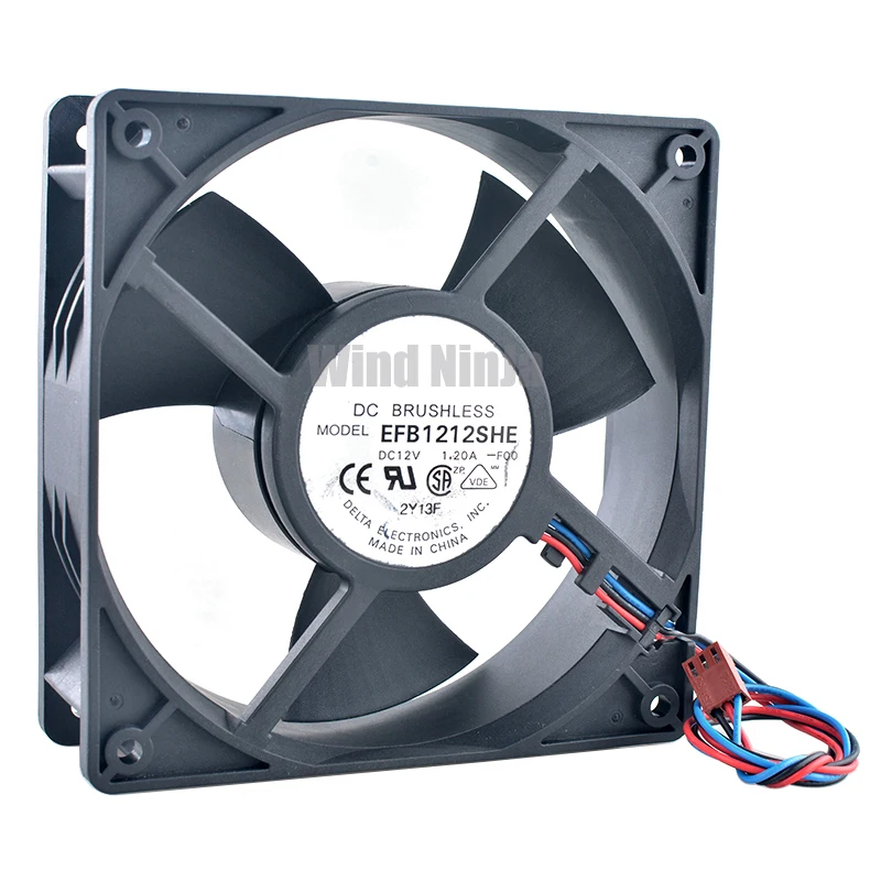 

EFB1212SHE 12cm 120mm fan 120x120x38mm DC12V 1.20A 3pin Dual ball bearing cooling fan for server chassis power supply