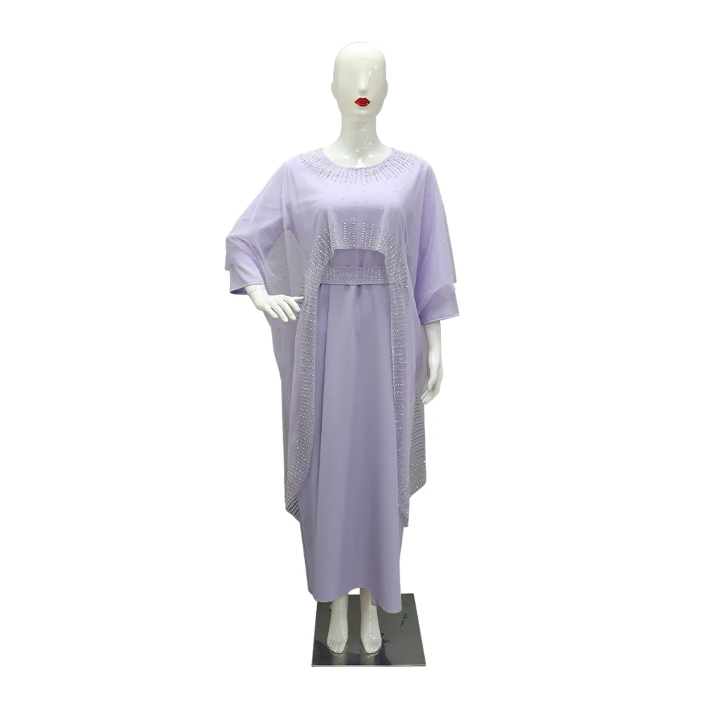 Diamanti di lusso Dubai Abaya per le donne Abito musulmano Festa serale Jalabiya Eid Djellaba Ramadan Caftano Marocain Femme Robe Gown