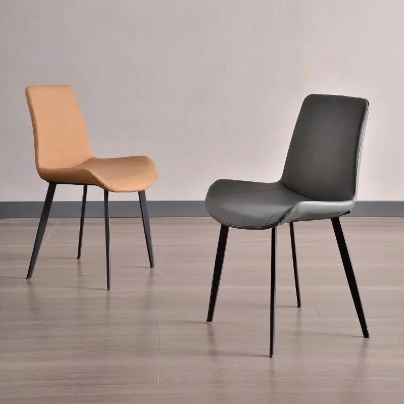 Modern Minimalist High-End Dining Chair with Metal Backrest Dining Table Furniture