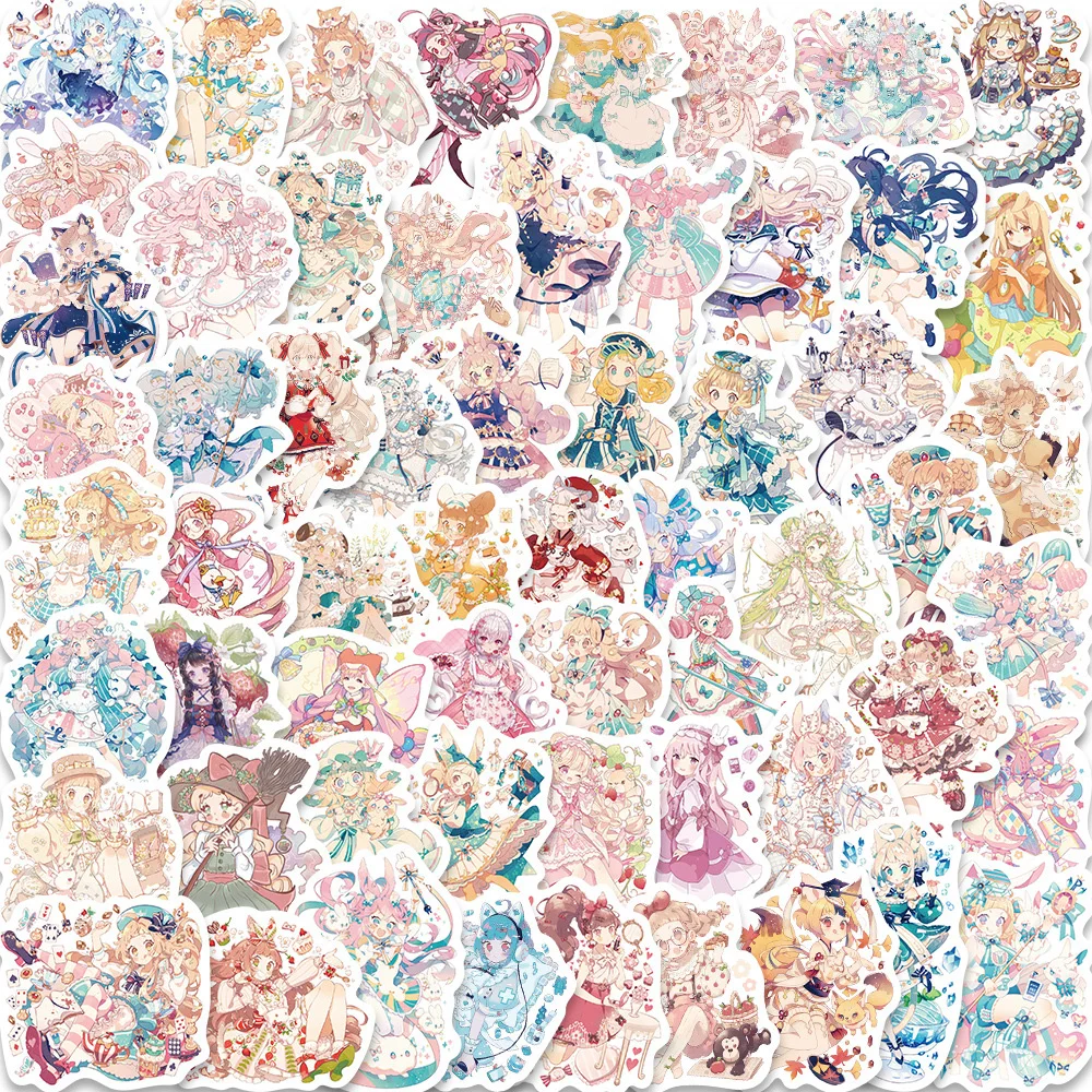 10/30/60pcs Kawaii Anime Lolita Girl Stickers  Cute Cartoon Decal Kids Toy Laptop Phone Notebook Luggage Car Waterproof Sticker