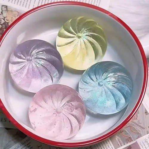 Kleurrijke Glimlachende Dumpling Stressballen Fidget Sensorische Simulatie Eten Squishies Broodje met Stoom voor Verjaardagsfeest Cadeaus