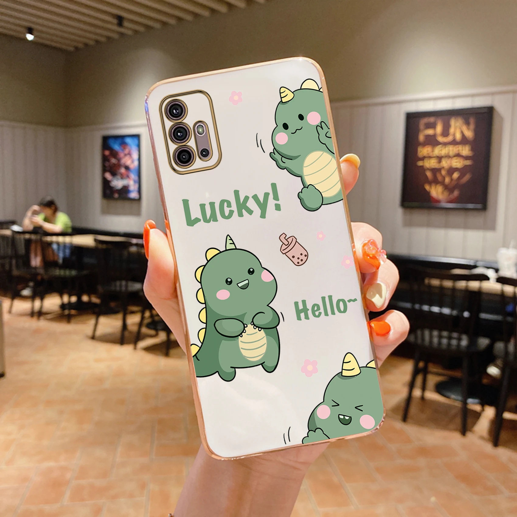 Cute Cartoon Plating silicone Phone Case On For Motorola Moto G60 G40F G52 G22 G30 G8 Play G20 G9 Power G9 E7 E20 EDG E20 Cover