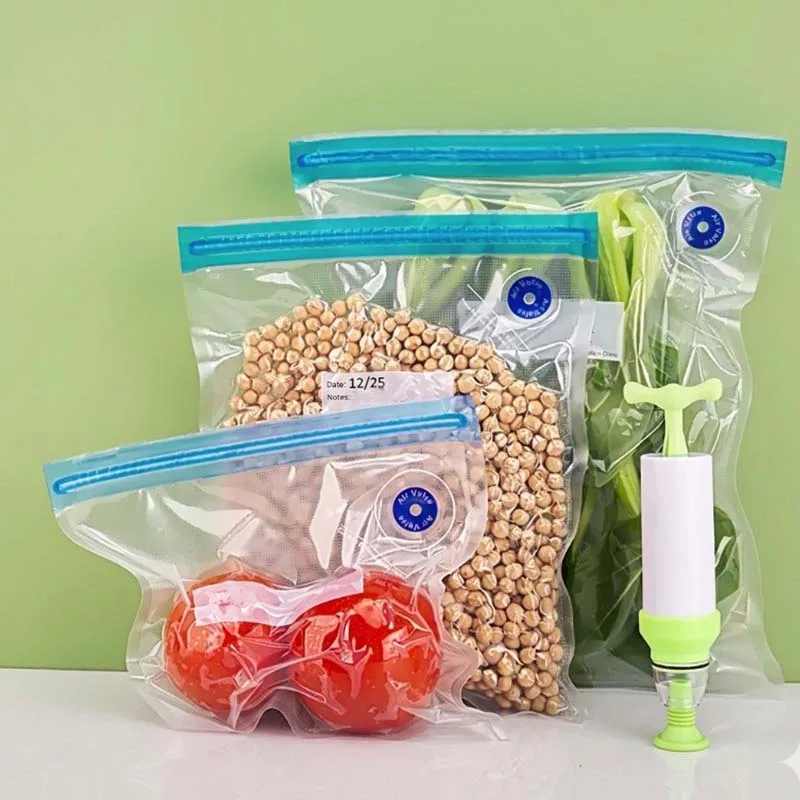 Vacuum Bag Compressed Air Vacuum Sealed Humidity Resistant Vacuum Sealed Bag Packaging Reusable Food Storage Kitchen Gadgets