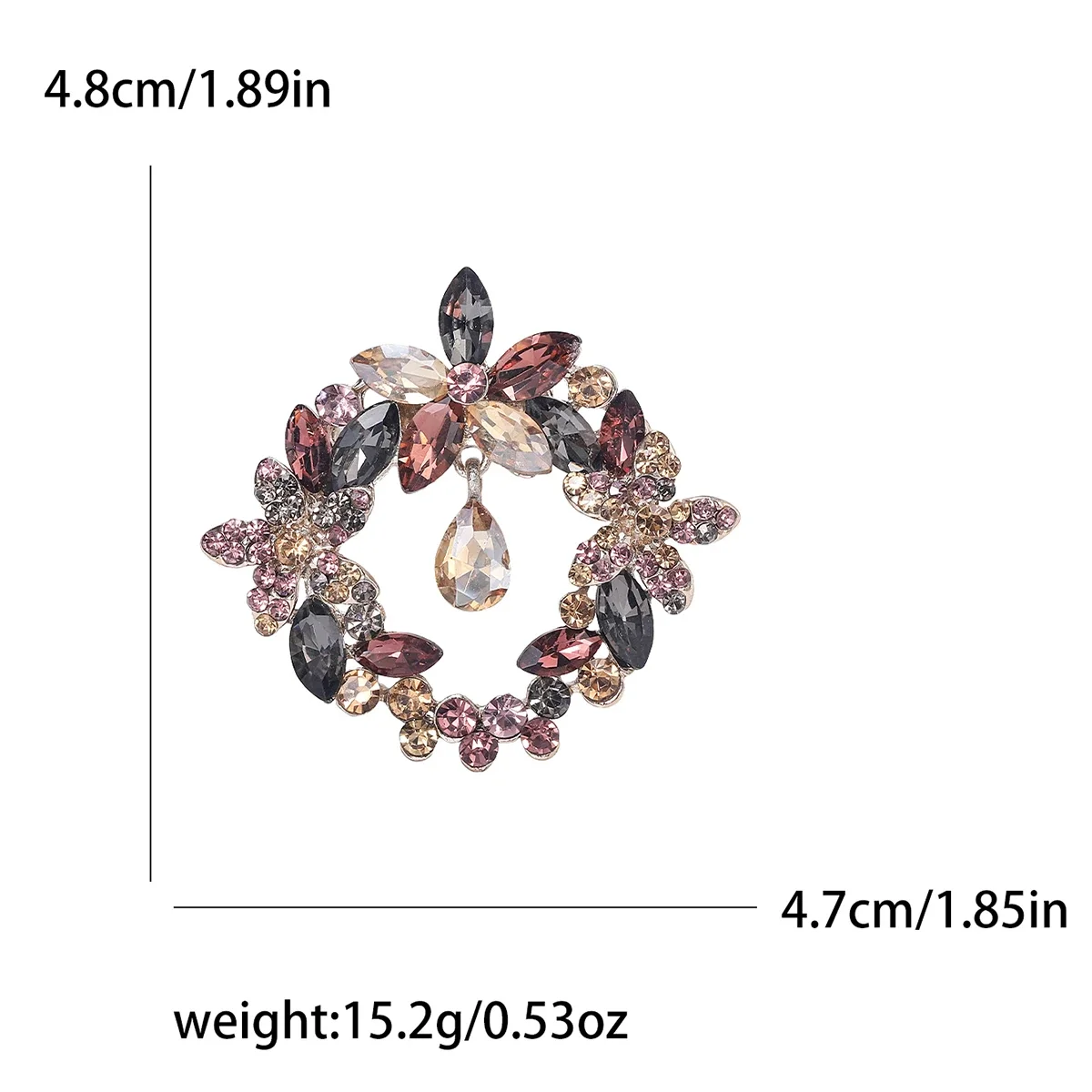 Rhinestone Garland Brooches for Women 4-color Handmade Flowers Party Casual Brooch Pin Gifts