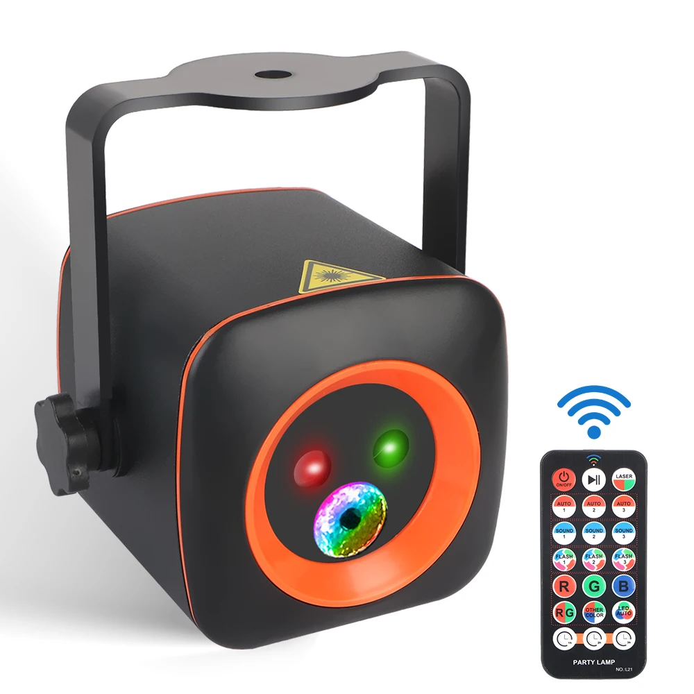 

RGB Strobe Lights Sound Activated For Party Bar Club Disco DJ Rechargeable Laser Projector Lamp LED Stage Light Remote Control