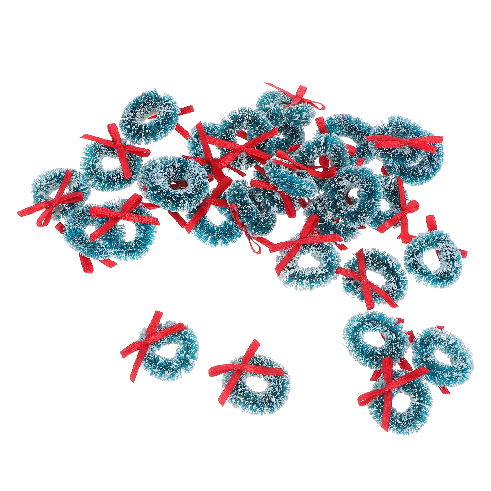 

30Pcs 3Cm Mini Holiday Garland with Berries and Bow Sisal Crafted Small Christmas Decor for Cabinets Fireplaces Door Frames Xmas