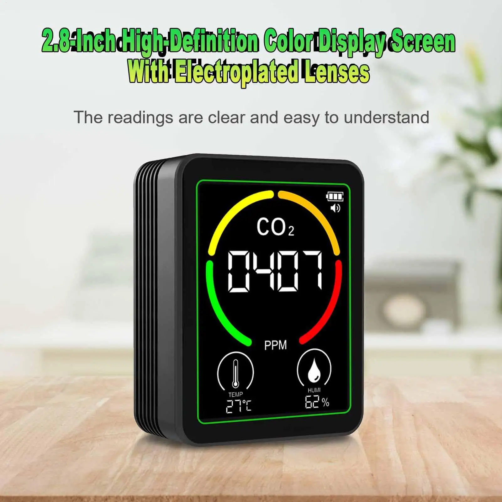 

Air Quality Monitor Digital Humidity Detector Precision Air Quality Monitor For Home Indoor Bedroom Dormitory Hotel Travel RV