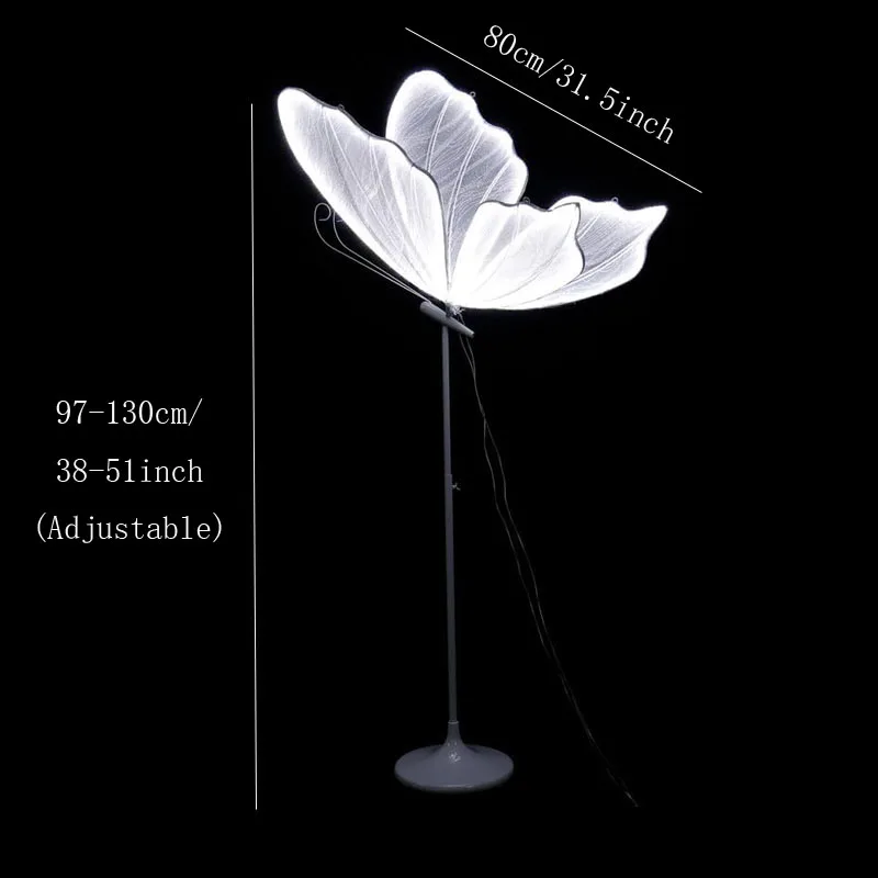 60/80/100cm bruiloft vlinder vloerlamp creatieve vlinder plafondlamp vlinder hangende decoratie prop voor bruiloft Kerstmis