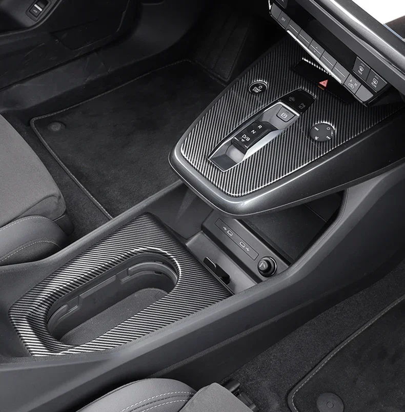 for Audi Q4 e-tron 2021-2025 Car Gear Shift Panel Protection Cover, Interior Cup Holder, Decoration Sticker,