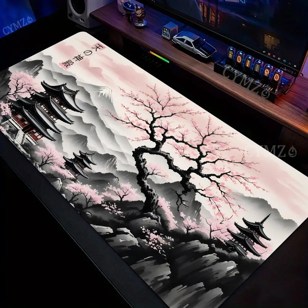 

Japanese cherry blossoms large Mouse Pad Desk Mat Gaming pad Non-Slip Durable Mouse Carpet Office carpet משטח לעכבר מחשב mauspad