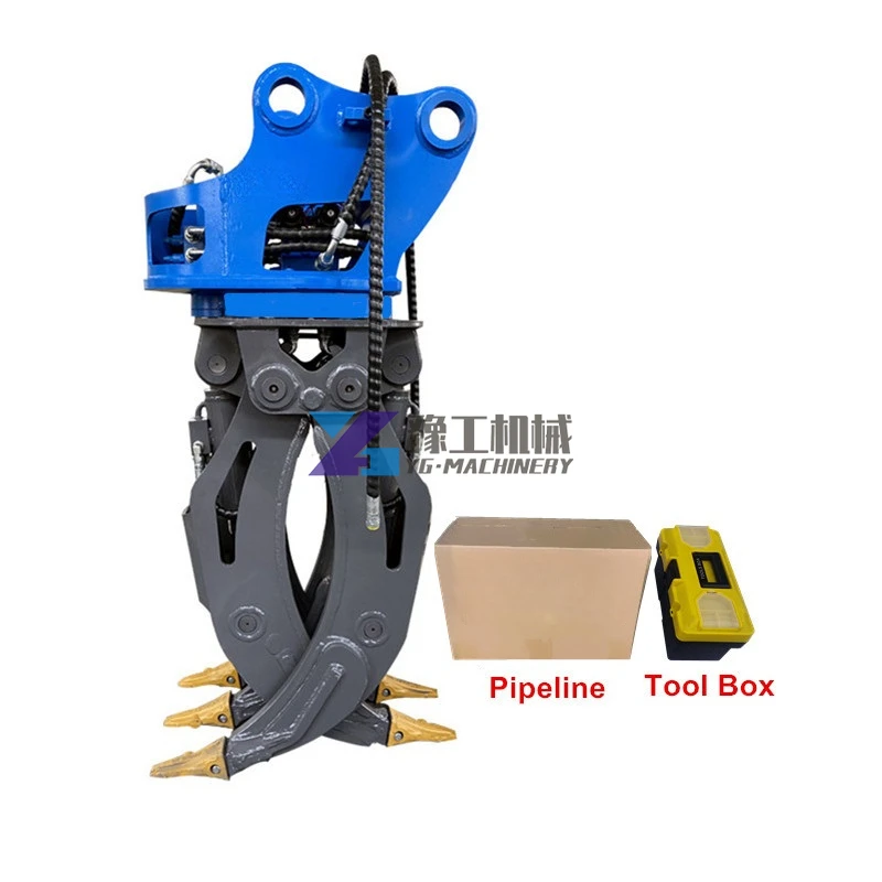 Yugong Excavator Grapples Hydraulic Rotating Grab Wood Logs Grabber Rotary Stone Rock Grapple Attachment for 4t To 8t Excavator