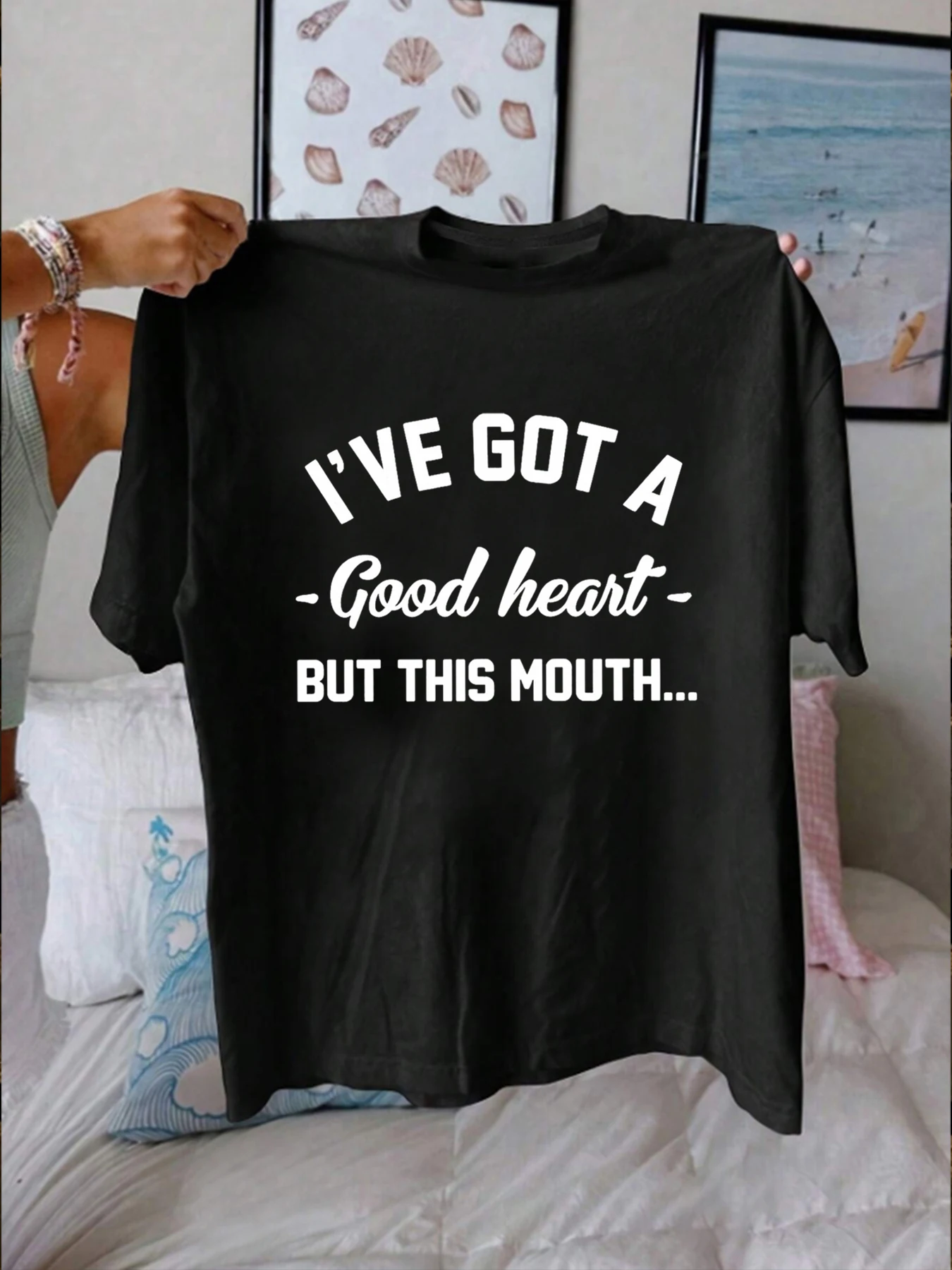 

【WZM1021107】Женская футболка с буквенным принтом больших размеров, летняя повседневная уличная модная женская футболка с коротким рукавом в стиле Джокер