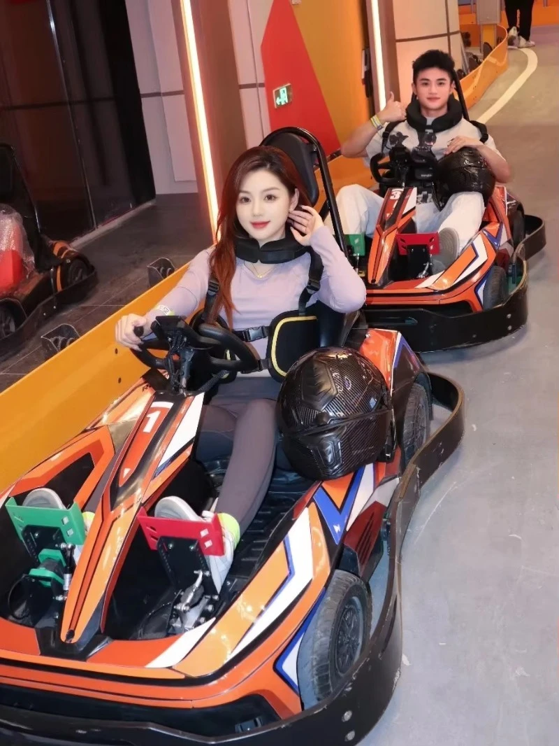 Best Selling Adults Teenage Commercial Racing Kart Luxury Single-seat Electric Go-kart 900W for Power Lithium Iron Phosphate
