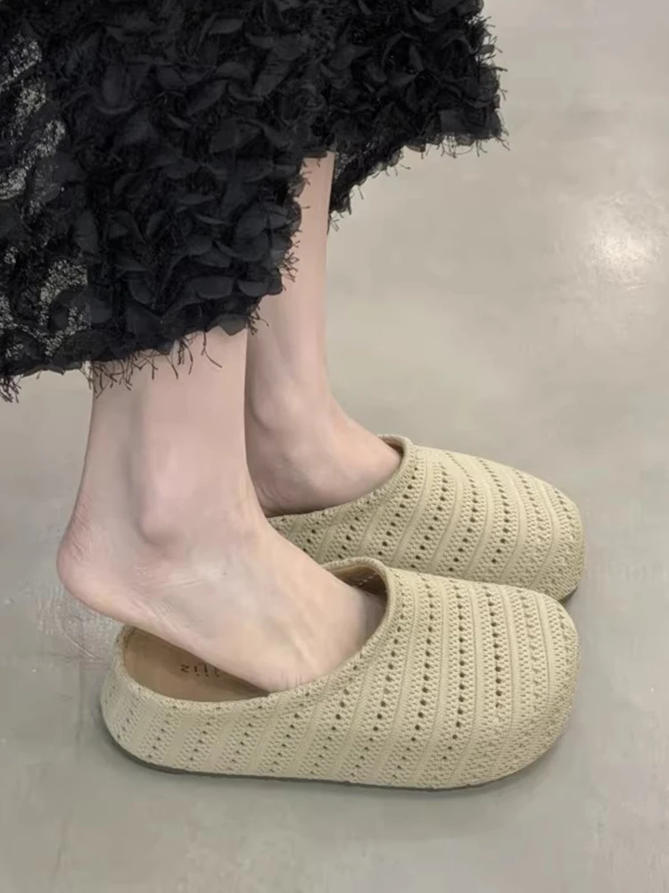 Elevated Thick Heel  Sandals Women's Summer Outdoor Wear New 2026 Bohemian Flat Sandals Match Skirts Hollow out