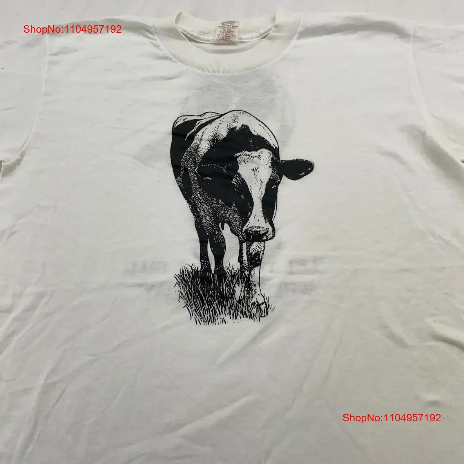 

винтажная рубашка 90-х COW SH T LET THE CHIPS FALL AS THEY MAY 2 SIDED Рубашка M L шутка винтажная стираная растянутая графика Мягкий унисекс