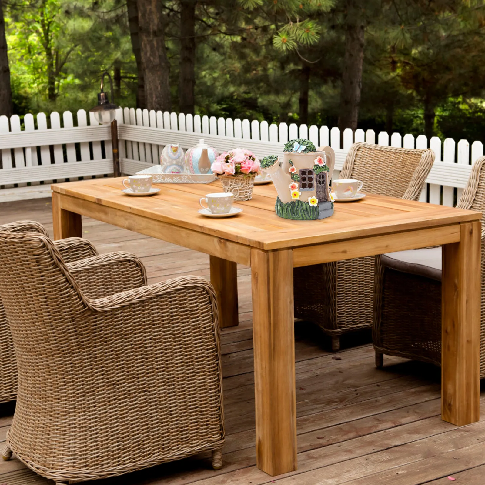 

1 шт. миниатюрный светящийся садовый фонтанчик из смолы, изысканный декор для сада, дома и офиса