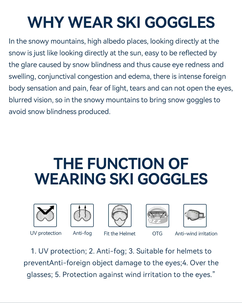 COPOZZ Winter Magnetische Skibrille Erwachsene Outdoor UV400 Schutz High-definition Anti-fog Abnehmbare Frauen Männer Snowboard Brille – Detail 19