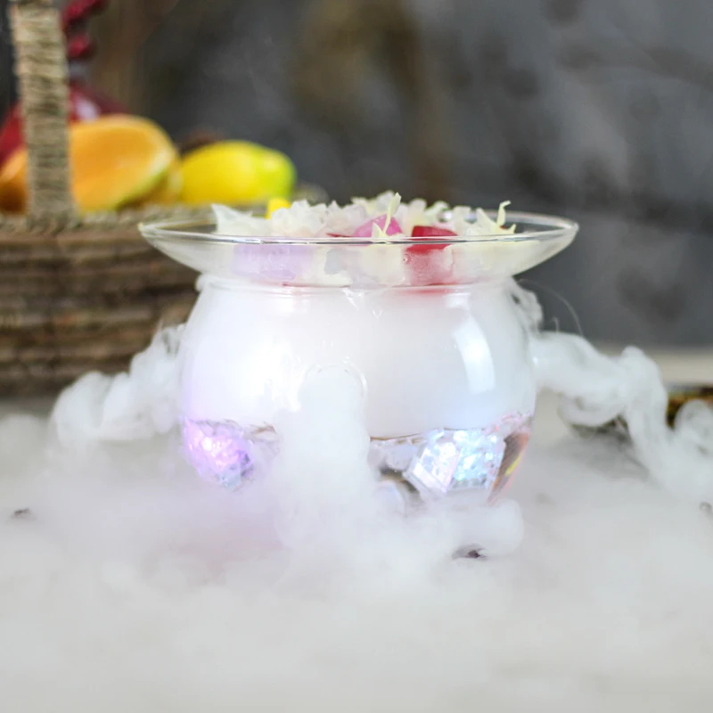 

Creative Dry Ice Livingroom Decoration Plates Table Trays Smoke Mlass Transparent Cutlery Small Dishes Hotel Supplies Bowl