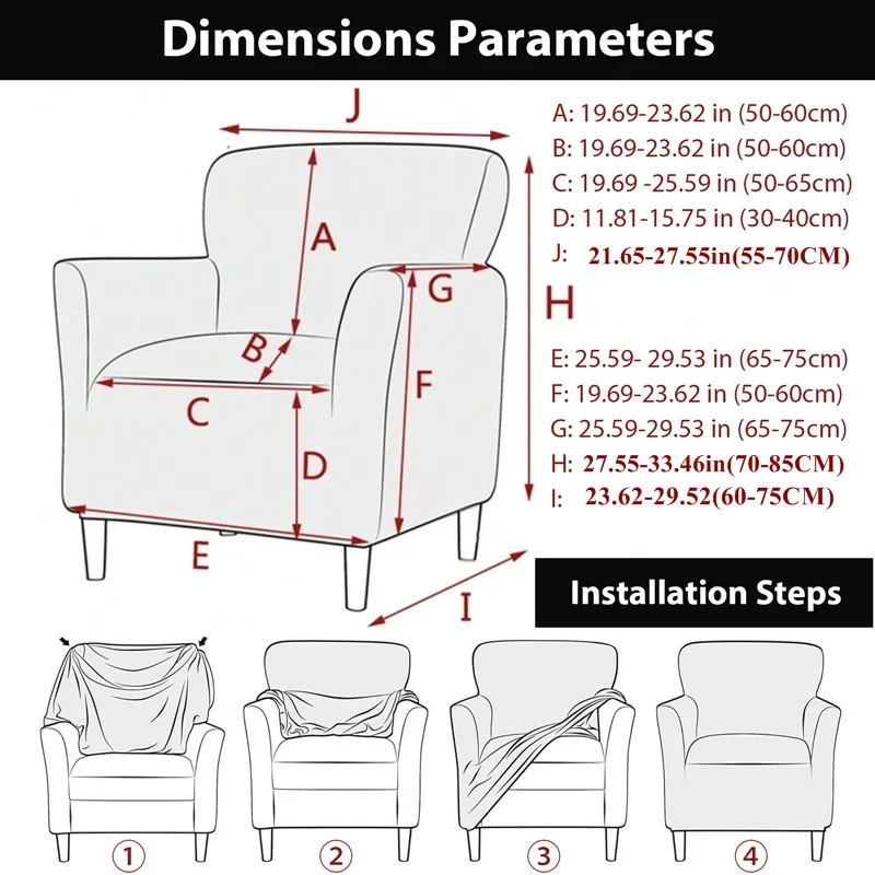 1PC Jacquard Tub Chair Cover All-inclusive Armchair Cover Single Sofa Slipcover Stretch Chair Protector Cover for Living Room