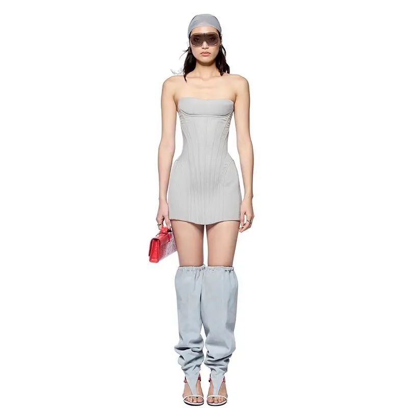 فستان Bodycon أحمر أنيق للمرأة فستان الشمس خفيف متجدد الهواء ورقيق ناعم دقيق لذيذ دقيقة صغيرة صغيرة صغيرة المراهقين محايد